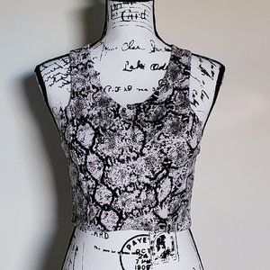 Express Snake Skin Print Crop Top